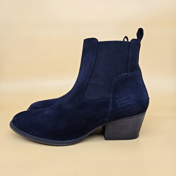 Hunter Original Refined Water Resistant Chelsea Suede Ankle Boots Women's Size 7 - Picture 1 of 9